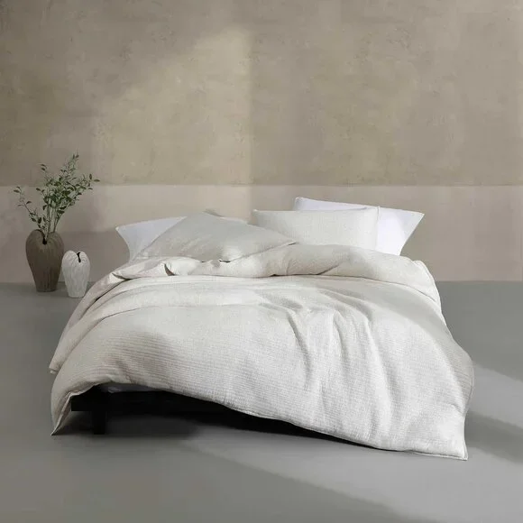 King Duvet Cover Set, Luxuriously Soft Home Decor, Modern Cotton Ribbed Matelass - Picture 1 of 8